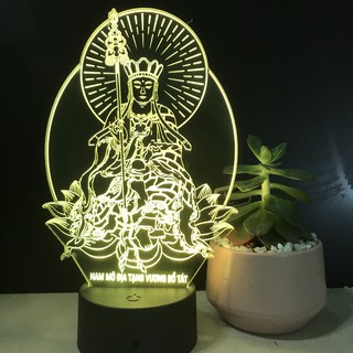 Đèn tượng Địa Tạng Vương Bồ Tát, Đèn thờ Địa Tạng Bồ Tát, Đèn thờ phật giáo khắc hình theo yêu cầu