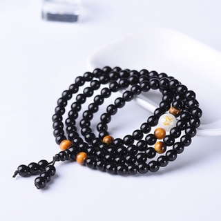 Vòng Tay 108 Hạt Đá Obsidian Phát Sáng