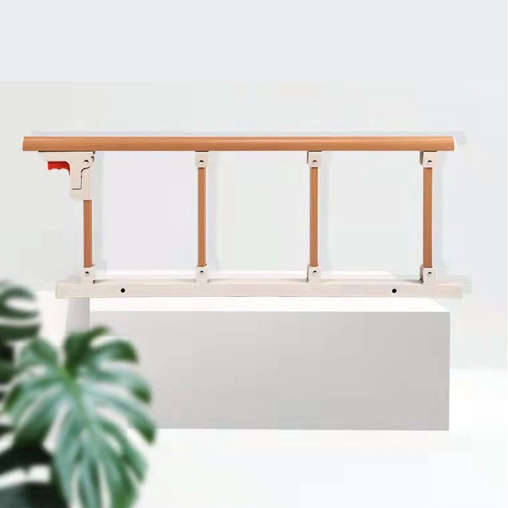 Hàng rào giường gấp hợp kim nhôm vân gỗ cho người già và trẻ em