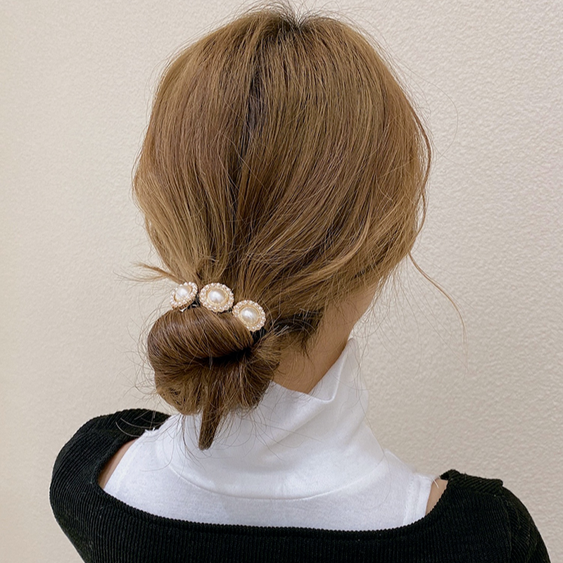 Dây Cột Tóc Đính Ngọc Trai Nhân Tạo Thiết Kế Đơn Giản Phong Cách Hàn Quốc