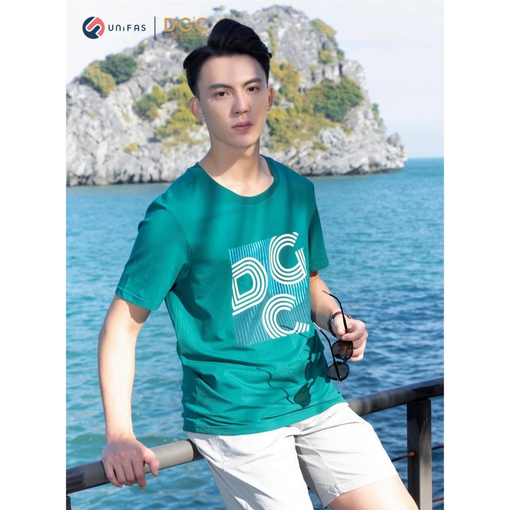 Áo thun nam DGCs ngắn tay họa tiết chữ in, chất liệu thấm hút mồ hôi tốt SATBA06M