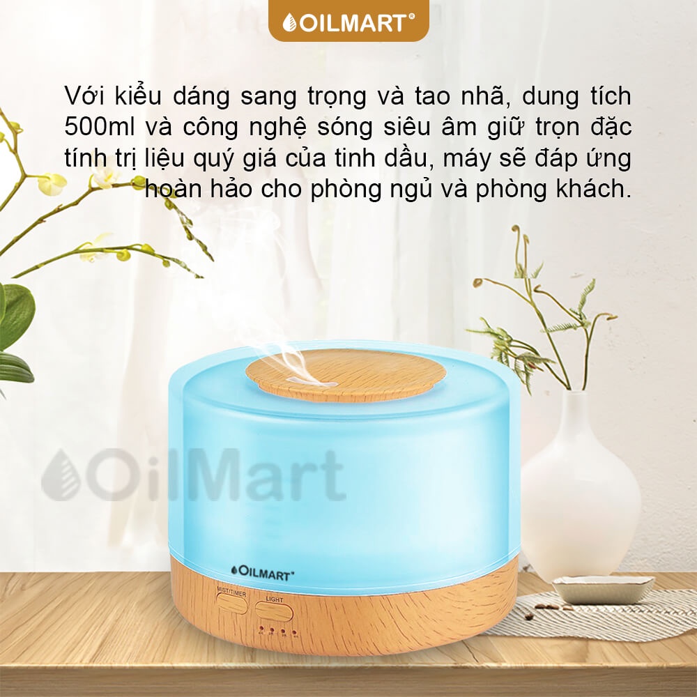 Máy Khuếch Tán Tinh Dầu Trụ Sữa - 12W 500ml TL12 (Kèm Điều Khiển)