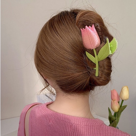 Kẹp tóc cành hoa Tulip sang trọng