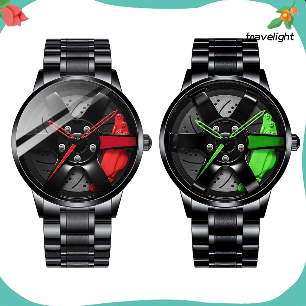 Đồng hồ quartz chống thấm nước thiết kế hình bánh xe
