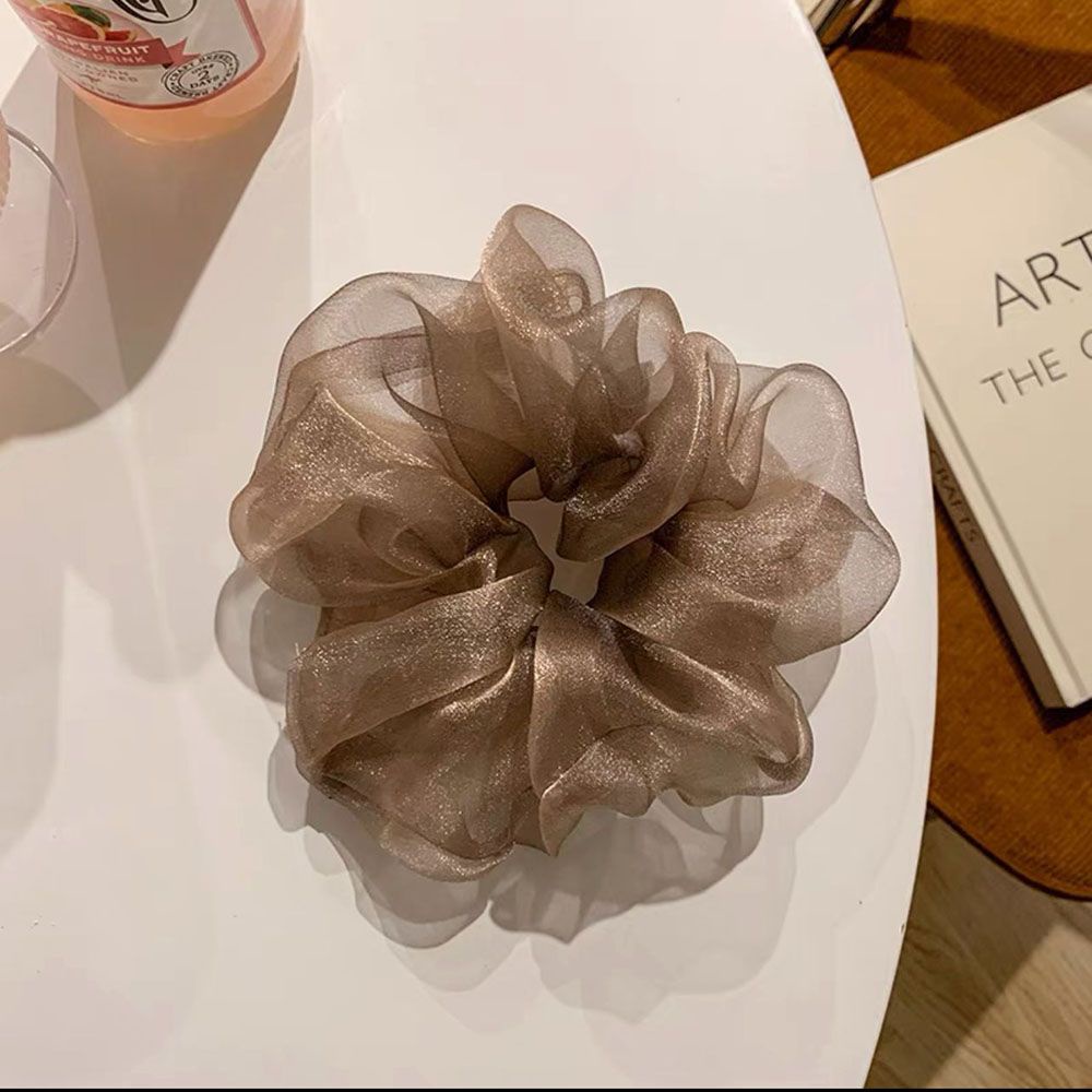 Dây Buộc Tóc Co Giãn Phối Lưới Màu Sáng Thời Trang Cho Nữ