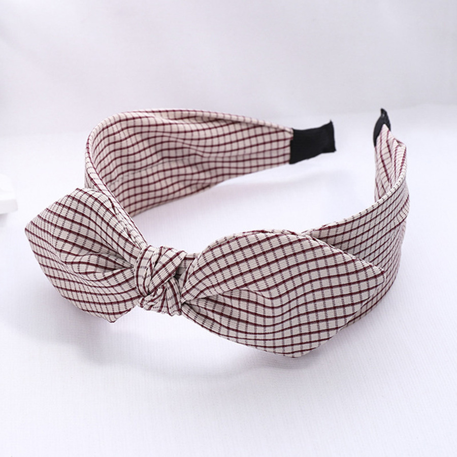 Băng Đô Nơ Họa Tiết Ca Rô Phong Cách Hàn Quốc Dành Cho Nữ