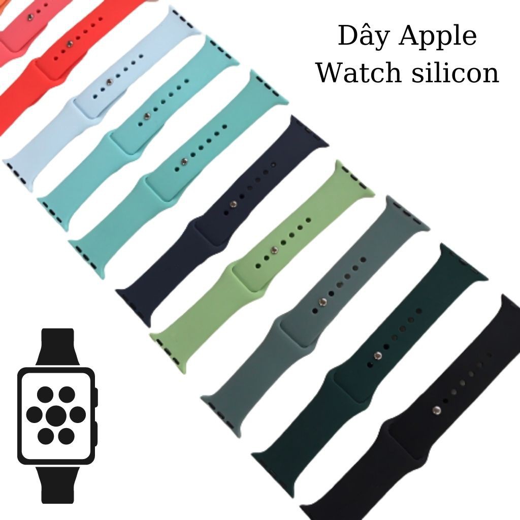 Dây Apple Watch ⚡ Dây Apple Watch Silicon 15 Màu - Hot Trend ⚡ Series 5/4/3/2/1 ⚡ 38mm/40mm &amp; 42mm/44mm- Tuấn Phụ Kiện