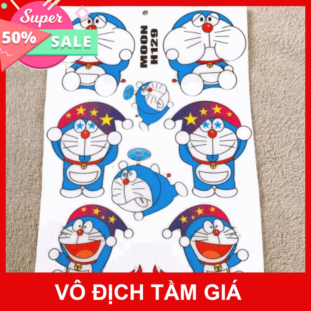 [GIÁ GỐC] NGUYÊN BỘ TEM DÁN XE MÁY DÁN TRANG TRÍ NHÀ CỬA HOẶC DỤNG CỤ CHO BÉ DORAEMON DOREMON CHỔI PHÙ THỦY MẪU H129