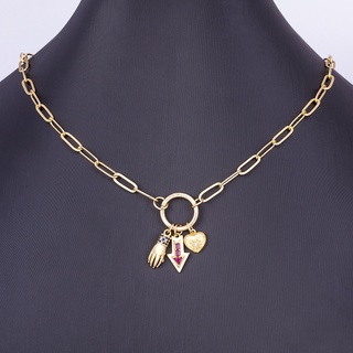 Vòng cổ choker mặt hình bàn tay mũi tên mắt đỏ phong cách boho cho nữ
