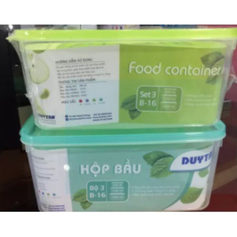 HỘP ĐỰNG THỰC PHẨM DUY TÂN ,BỘ 3 CÁI