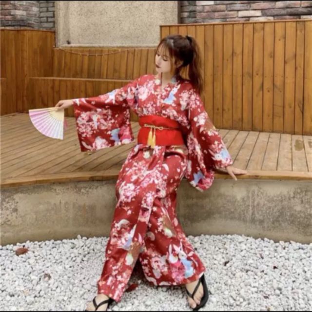 (CÓ SẴN) Bộ Trang Phục Kimono Truyền Thống Nhật Bản Yukata Nữ Nhật Bản