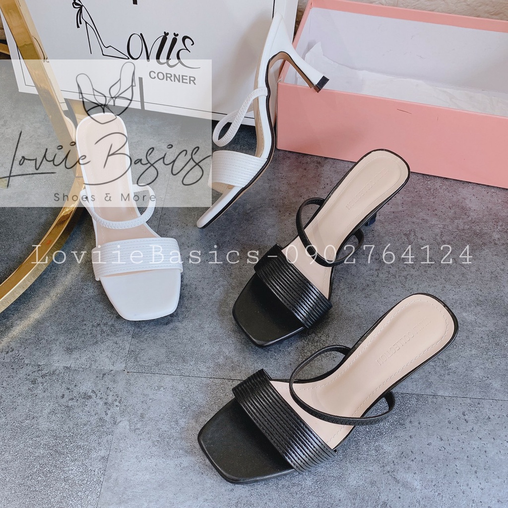 SANDAL CAO GÓT LOVIIE BASICS- GUỐC SANDAL NỮ 7 PHÂN - SANDAL NỮ ĐẾ NHỌN - GIÀY CAO GÓT QUAI NGANG NHUYỄN G200728