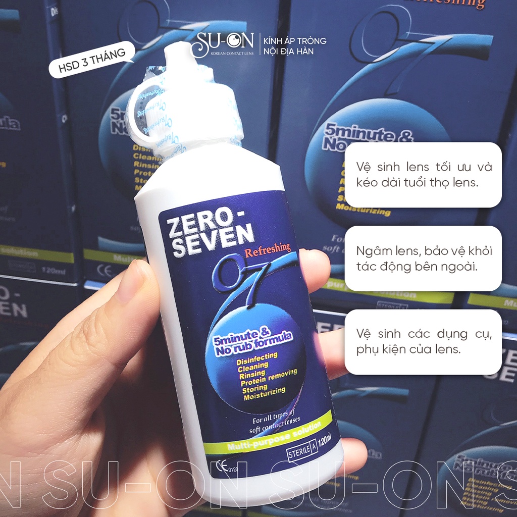 Dung Dịch Nước Ngâm Kính áp tròng Zero Seven 120ml