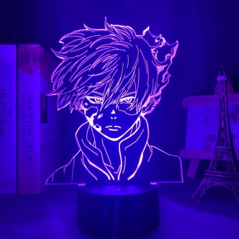 Đèn Led Anime My Hero Academia Shoto Todoroki Face, Đèn Led 16 Màu Hình Nhân Vật Hoạt Hình, Đèn Ngủ Led 3d, Đèn Để Bàn