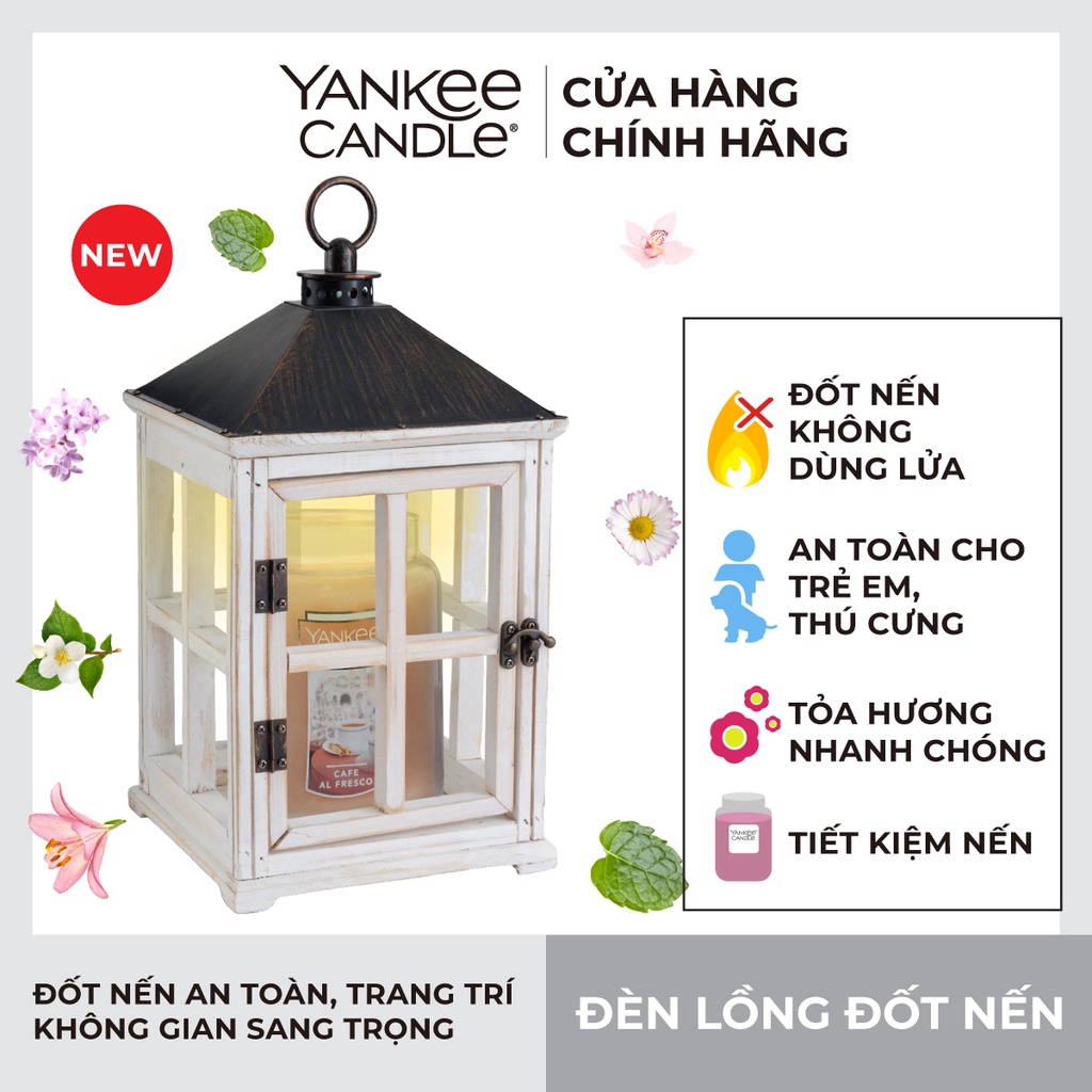 Đèn Lồng Gỗ Đốt Nến Yankee Candle - Weathered White