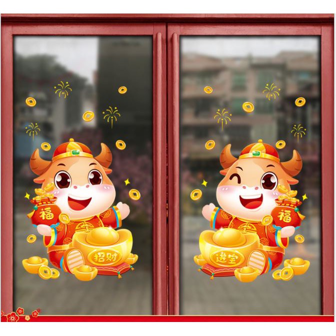 Decal 2 mặt trang trí tết 2021 | BigBuy360 - bigbuy360.vn