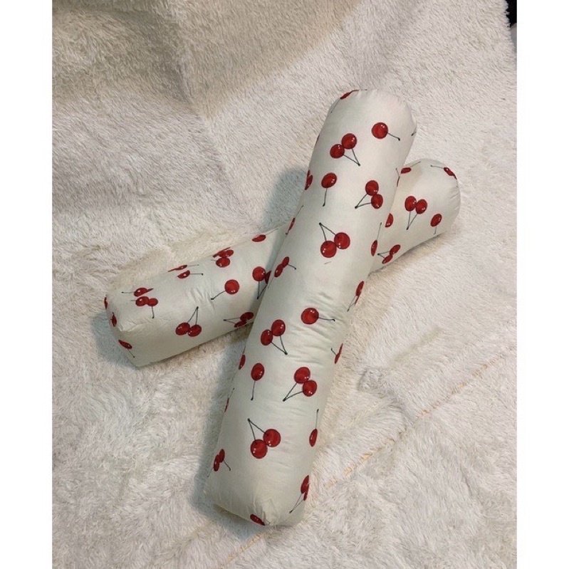 Ruột gối đầu bông sơ trắng tinh khiết kích thước 35-110 hoạ tiết Trái Cherry