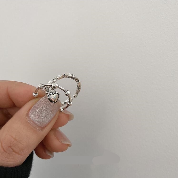 Nhẫn Hở Hình Trái Tim Kiểu Dáng Đơn Giản Xinh Xắn Dành Cho Nữ