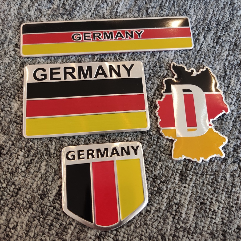 Tem nhôm hình cờ nước Đức Germany nhiều kích thước