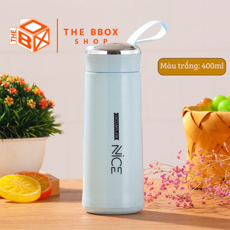 Bình đựng nước lõi thủy tinh NICE dễ thương không chì dung tích 400ml