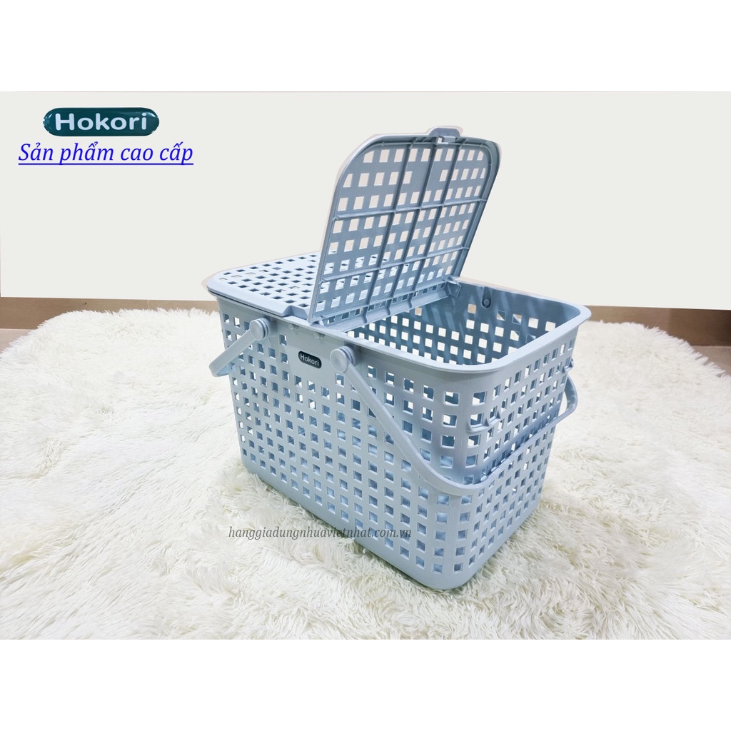 ⚡Siêu To⚡Làn đựng quần áo Chính hãng HOKORIGi 2608 VIỆT NHẬT 460 x 311 x 320 m,đựng đồ đi sinh có nắp nhựa