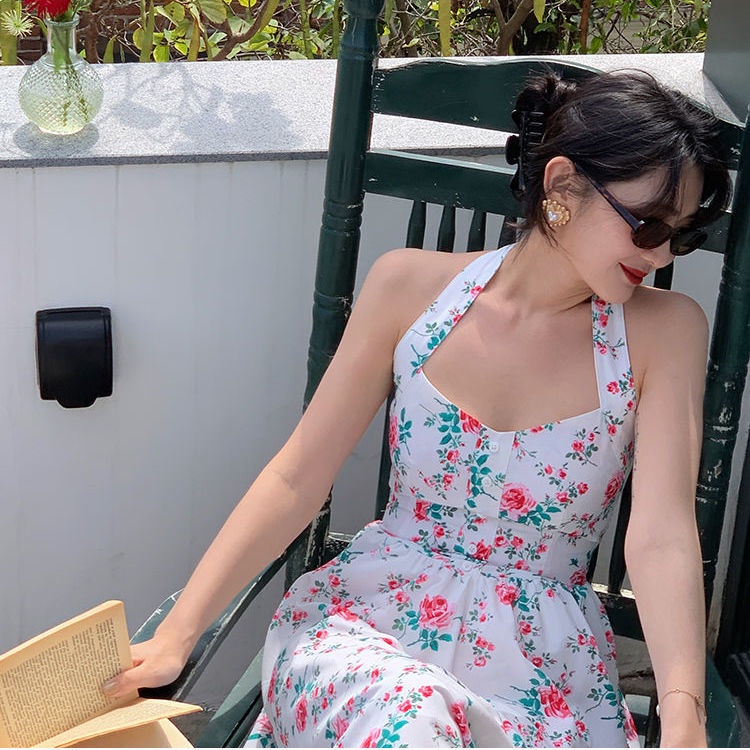 COZOK Đầm Hoa Không Tay Thiết Kế Quyến Rũ Cho Nữ