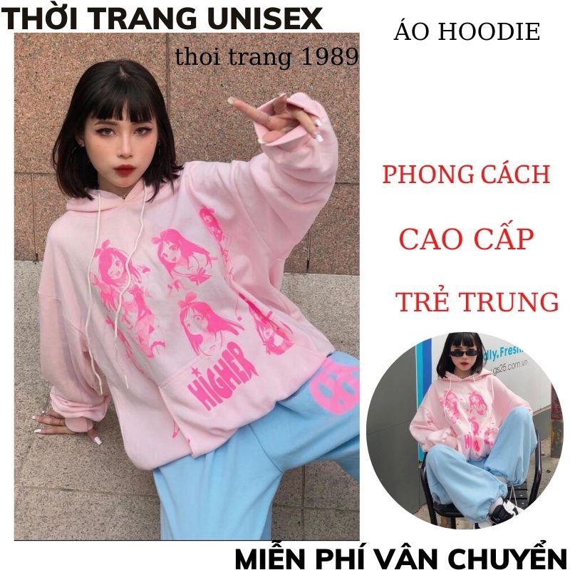 Bộ đồ thể thao 2 món gồm áo hoodie chui đầu dày dặn và quần thời trang mùa thu đơn giản cho nữ ,áo hoodie nữ ,quần bom