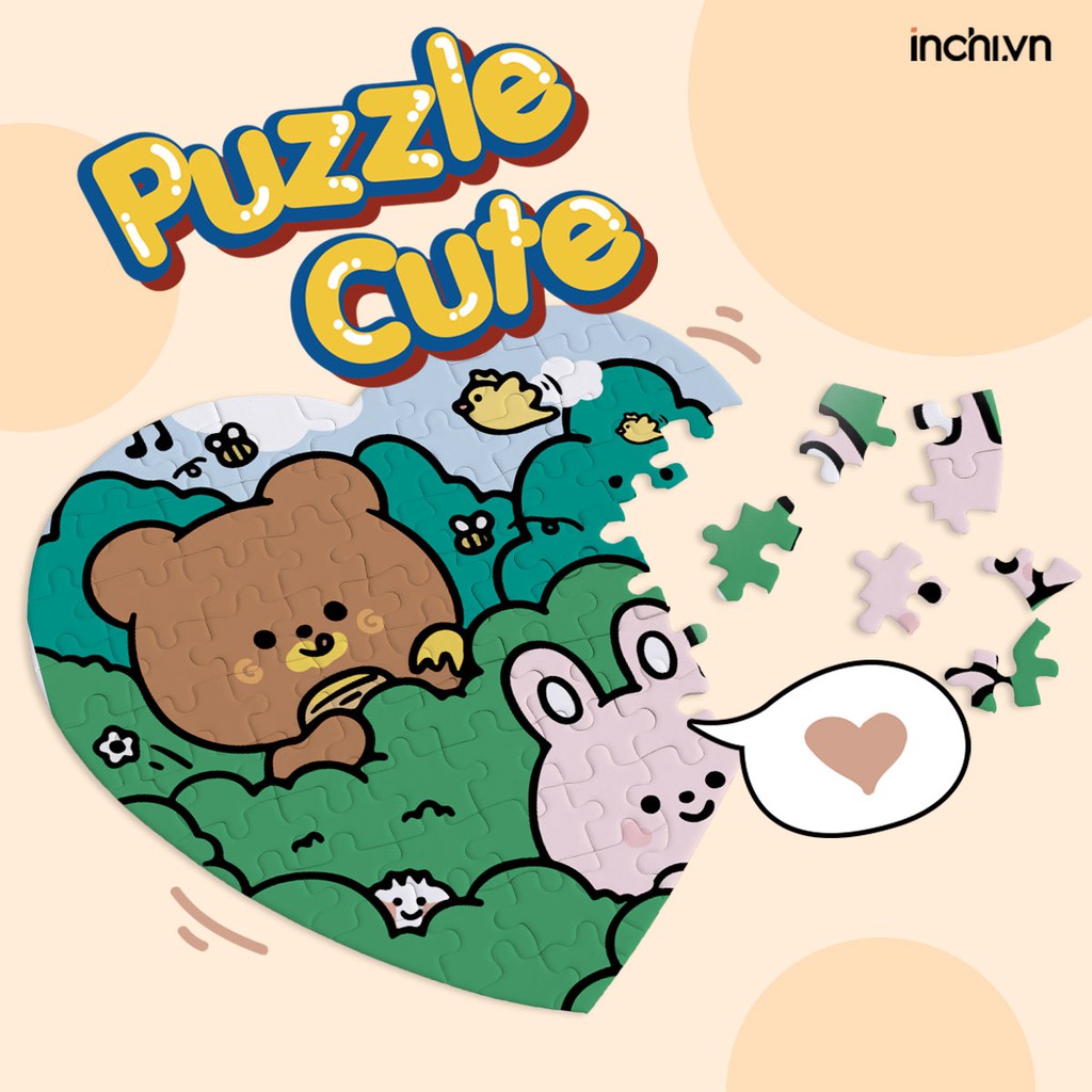 8 MẪU PUZZLE XẾP HÌNH TRÍ TUỆ TRÁI TIM HÌNH NHÂN VẬT HOẠT HÌNH SIÊU ĐÁNG YÊU KÈM POSTCARD VÀ HỘP ĐƯNG CHO BÉ