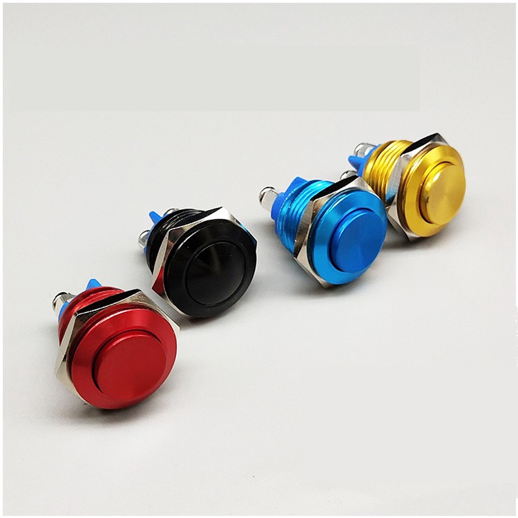 Công tắc 19mm kim loại màu chân vít nhấn nhả