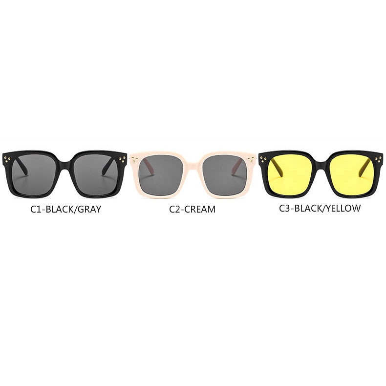 Kính Mát Gọng Vuông Dày Thời Trang Cho Nam Nữ