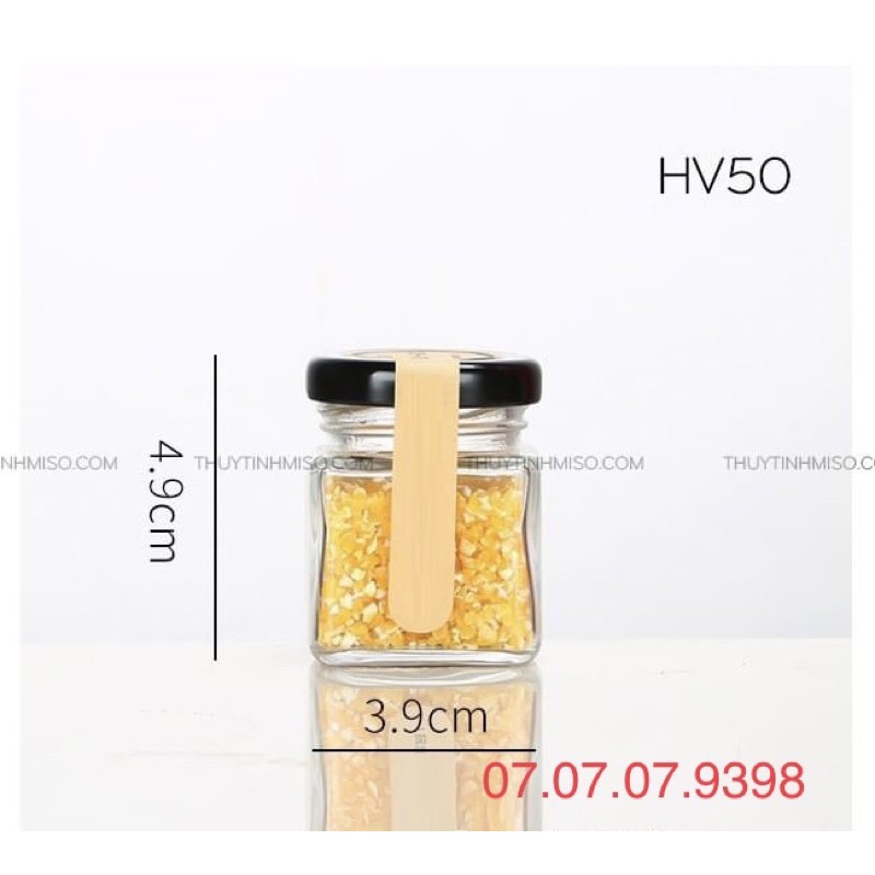 combo 10 HỦ THUỶ TINH VUÔNG 50ml NẮP THIẾT