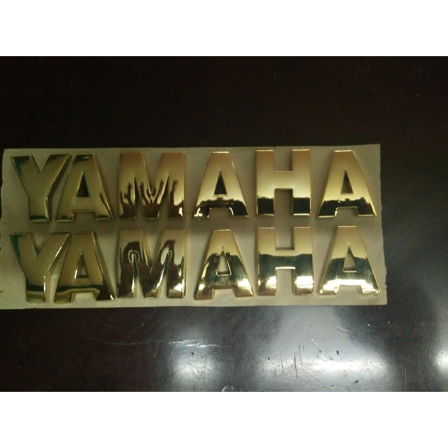 Bộ tem chữ nổi yamaha màu crôm vàng