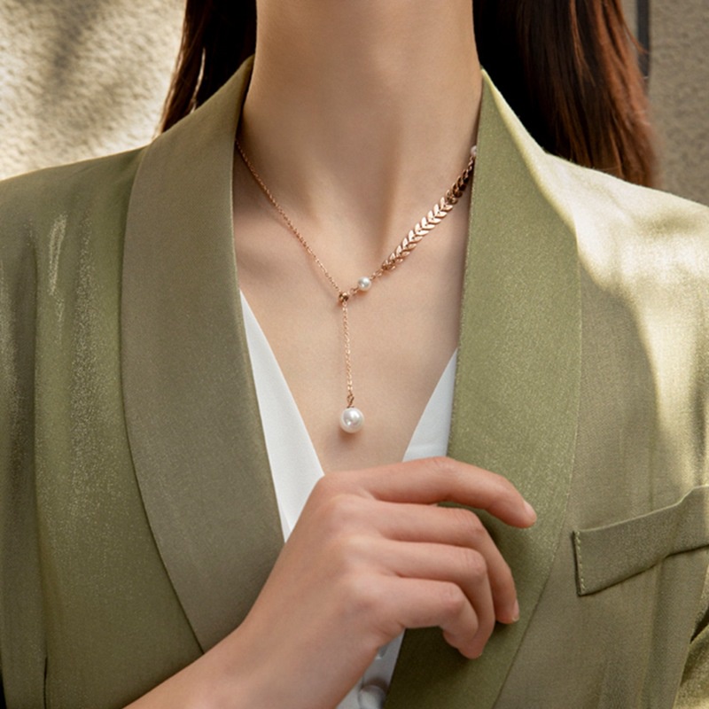 [Augustcloth | AugustJewelry] Dây chuyền/ vòng cổ hợp kim 1 bên dây hình chiếc lá phong cách Hàn Quốc