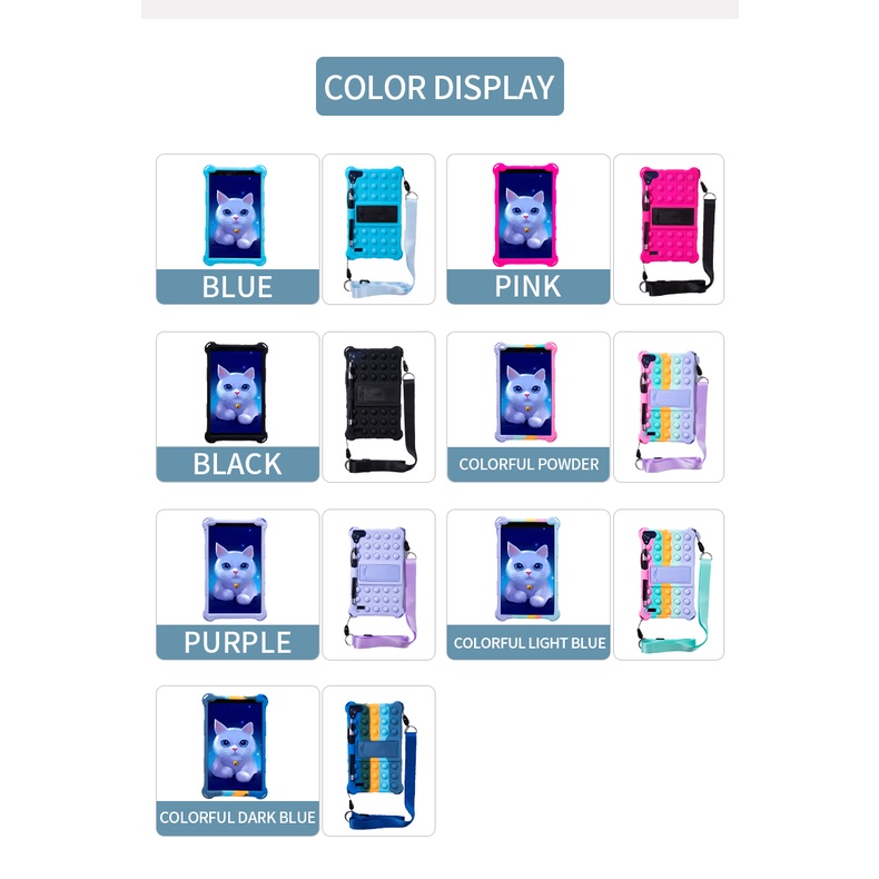 Dễ Thương Ốp Máy Tính Bảng Silicon Có Ngăn Đựng Bút Cho Samsung Galaxy Tab A 8.0 2019 Sm-T290 Sm-T295 Sm-T297 8.0 Inch