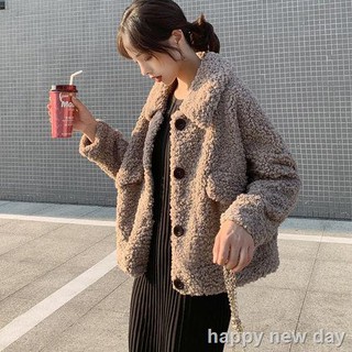 Áo khoác lông cừu dày dặn ấm áp cho nữ 2019