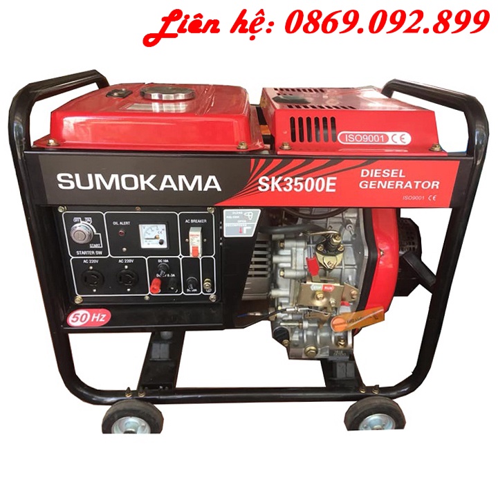 Máy Phát Điện Chạy Dầu 3Kw Sumokama SK3500 - Máy Phát Điện Gia Đình - Bảo Hành 1 Năm