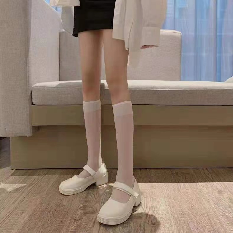 Vớ Mỏng Trong Suốt Dài Ngang Gối Phong Cách Nhật Bản Thời Trang Mùa Hè Cho Nữ