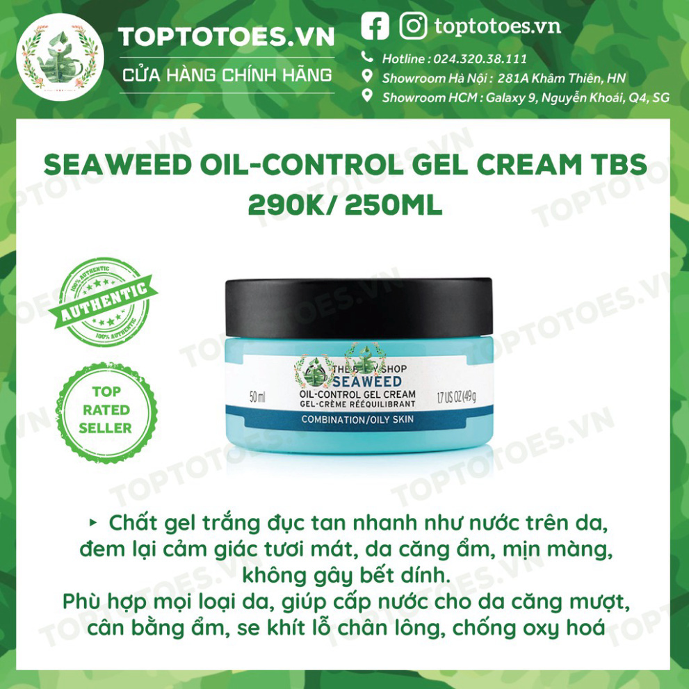 HOT CĂNG Bộ sản phẩm Seaweed The Body Shop sữa rửa mặt, toner, kem dưỡng, mặt nạ, tẩy da chết HOT CĂNG