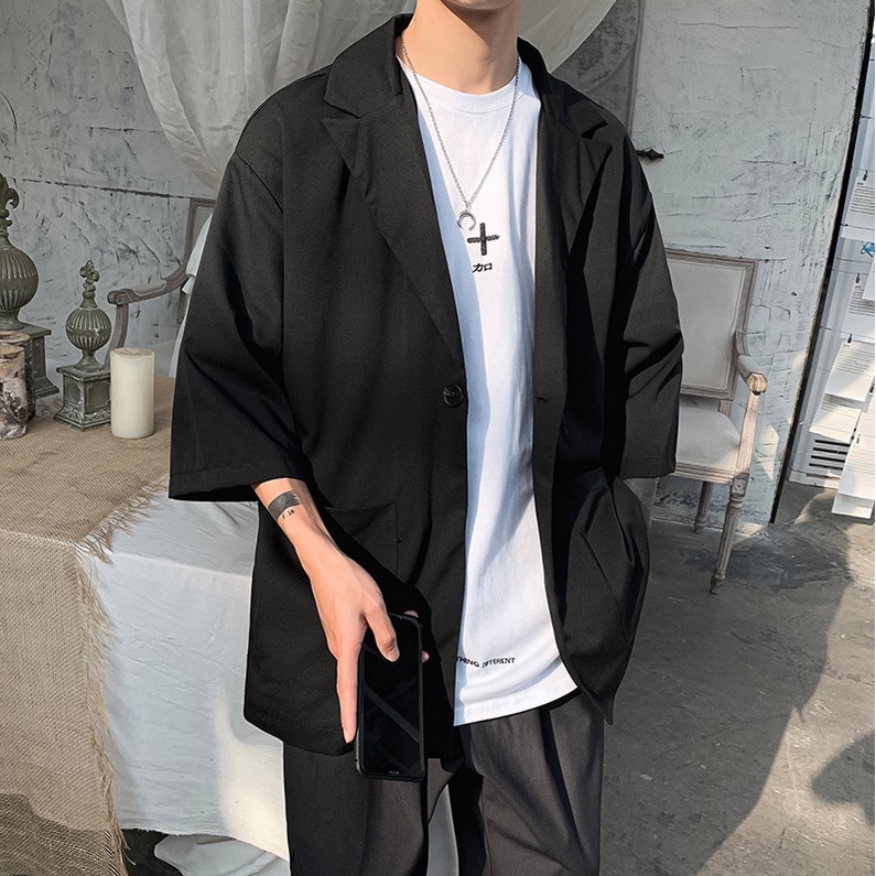 Áo Khoác Nam Blazer Trơn Kiểu Dáng Basic Chất Đũi Xuất Sịn Dành Cho Nam