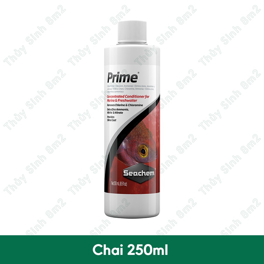 Khử Độc Nước Hồ Cá Tép SEACHEM Prime - Khử Clo nước máy, Cloramin, Amoniac, NO2, NO3, kim loại nặng - 8m2