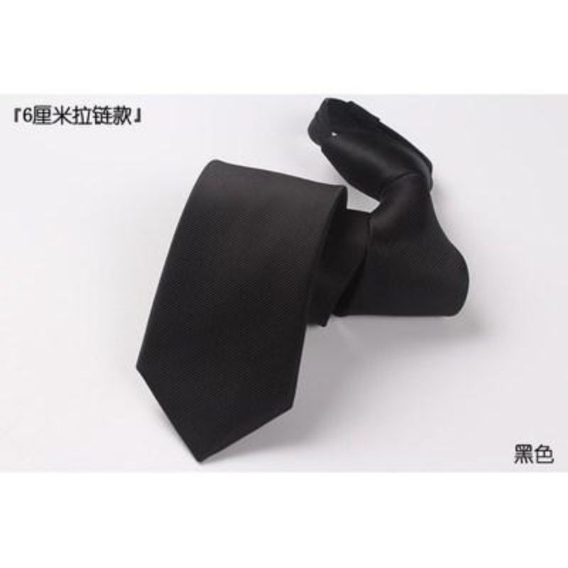 Cà Vạt 6CM Màu Hồng / Đen / Xanh Dương / Xám Nhạt Phối Khóa Kéo Dễ Phối Đồ Phong Cách Hàn Quốc Cho Nam Và Nữ