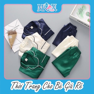 Bộ Pizama Lụa Satin Trơn Cho Bé ( 7 - 36kg ) - MonMonKid