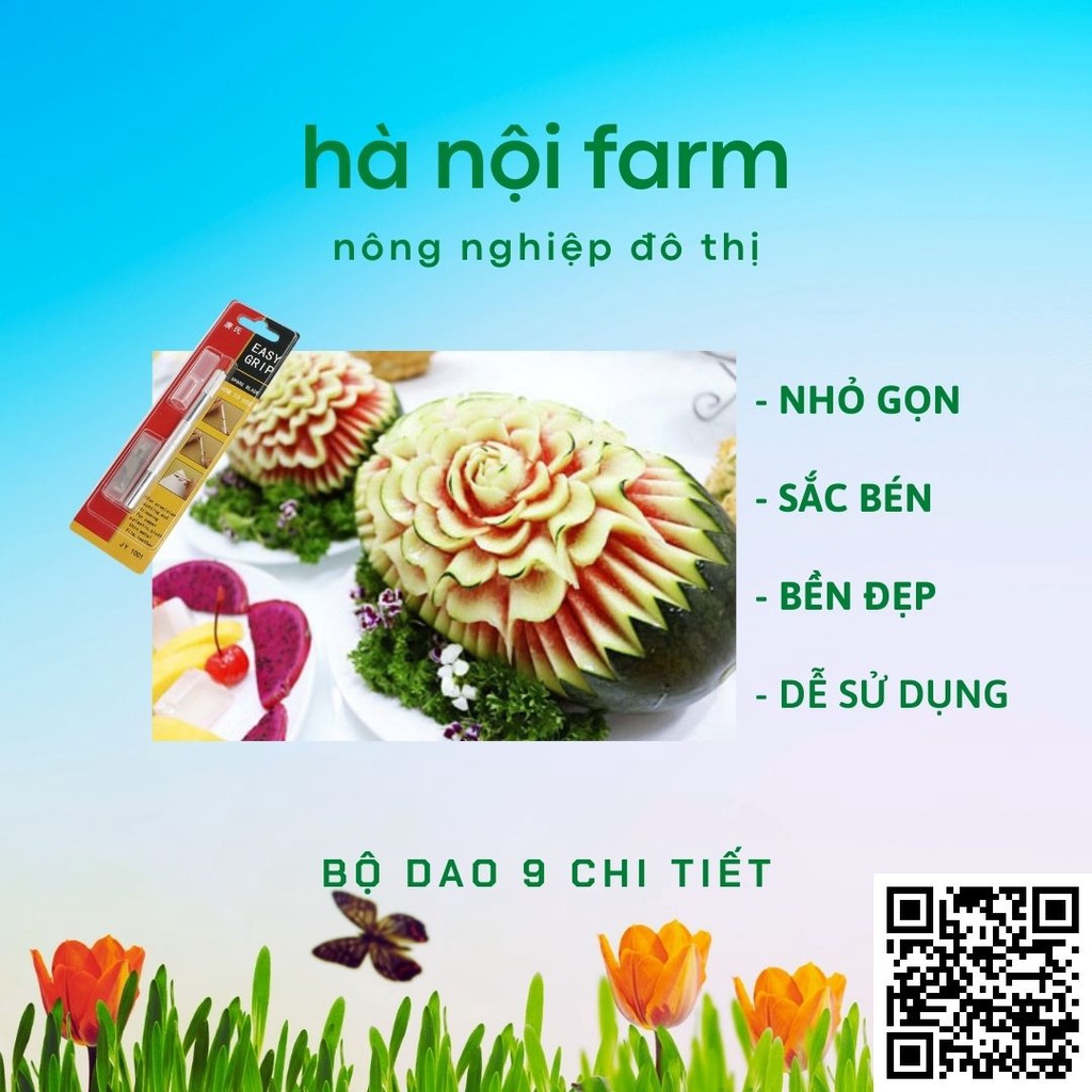 Bộ dao cắt tỉa hoa quả, sửa chữa điện tử đa dụng 9 chi tiết - chất liệu thép sắc bén