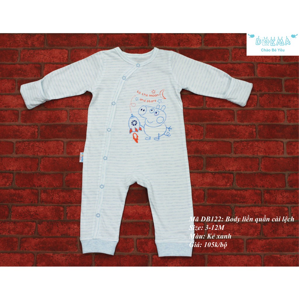 Body dài tay sơ sinh Dokma có bao tay DB122