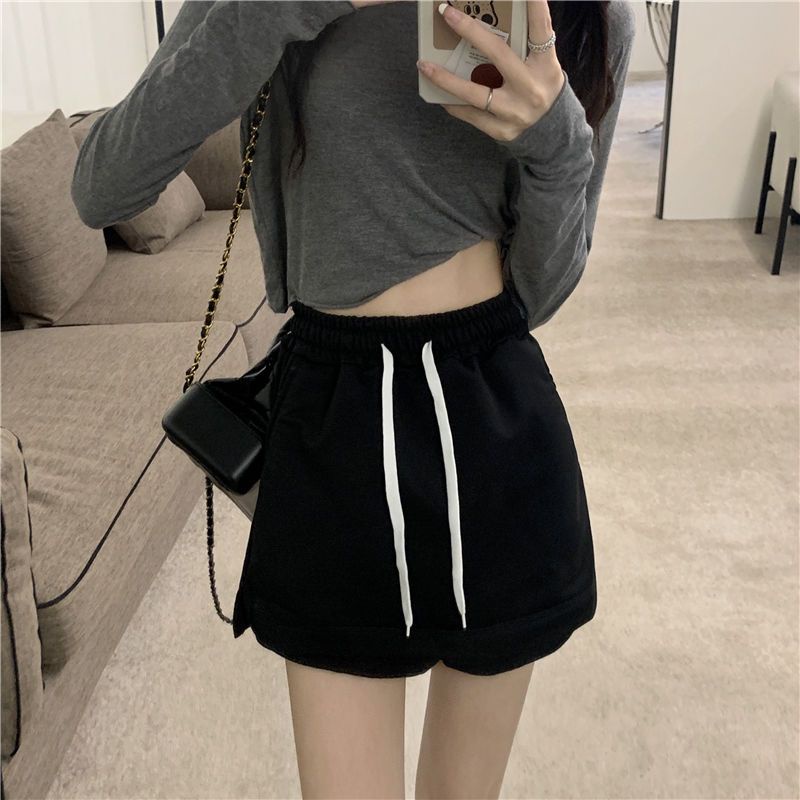 Jiashucheng Quần Short Lưng Cao Giả Hai Lớp Thời Trang Mùa Hè Cho Nữ