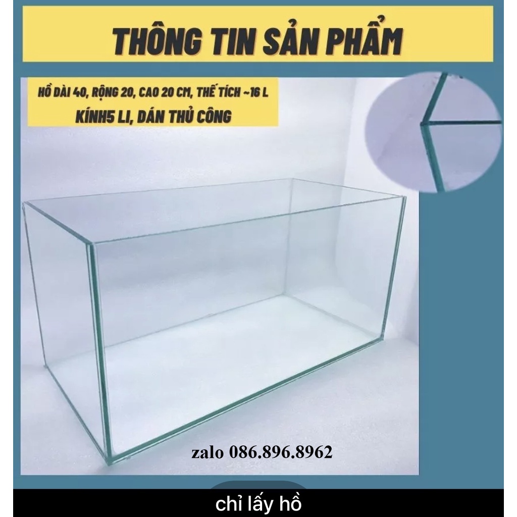 Hồ cá, bể cá mini thủy sinh D40 R20 H20 để bàn