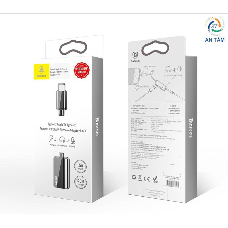 Cáp chuyển Type-C sang Audio 3.5mm + Type-C - Hiệu Baseus L40