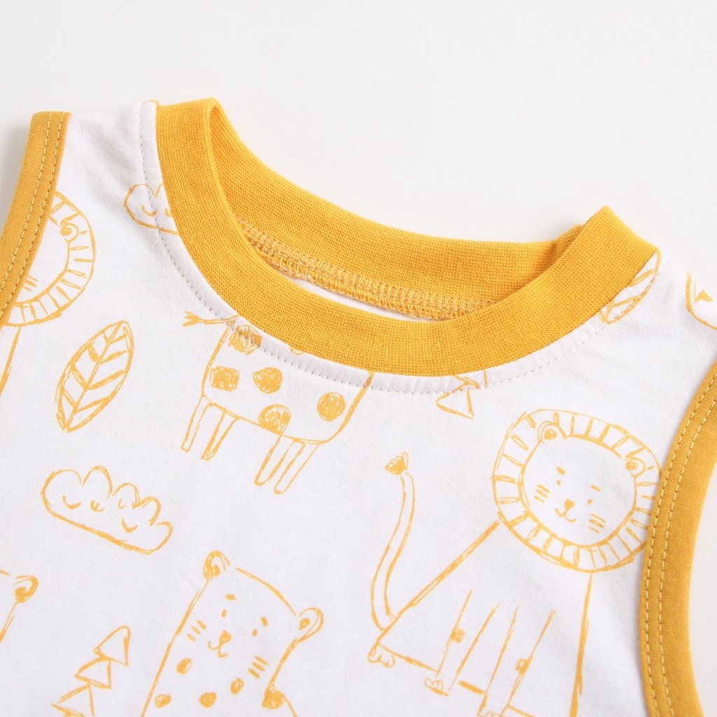 Áo liền quần Sanlutoz họa tiết phim hoạt hình con vật mùa hè cho trẻ em