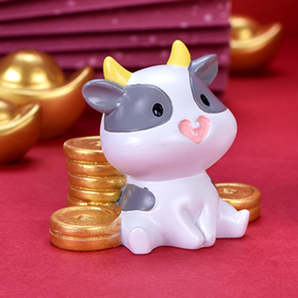 Mô hình bò sữa thu nhỏ trang trí phong cảnh/xe hơi/làm quà tặng tiện dụng