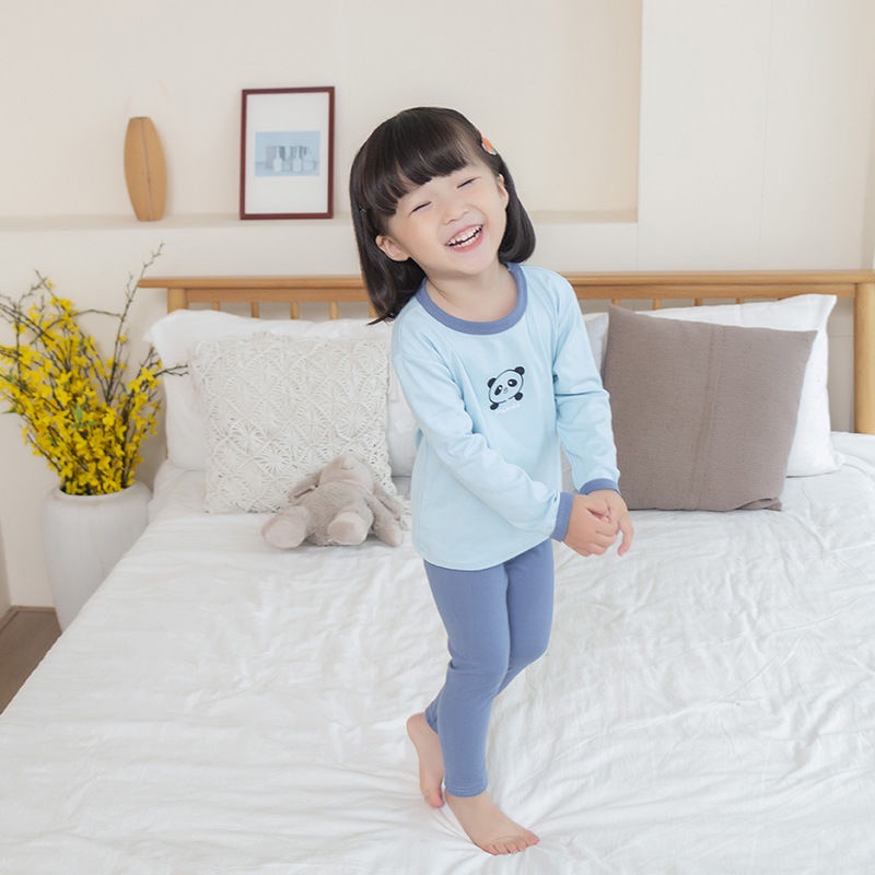 [Hàng Mới Về] Bộ Đồ Ngủ Cotton Màu Kẹo Ngọt Thoáng Khí Thoải Mái Thời Trang Thu Đông Cho Bé Gái